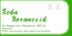 reka morancsik business card